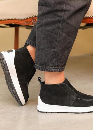 Ботинки женские замшевые мех 586475