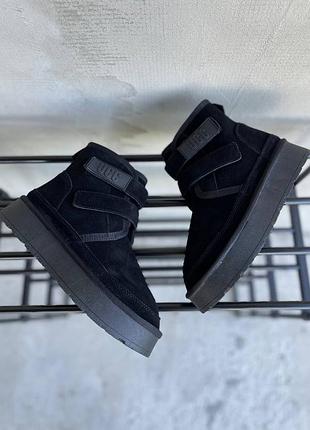 Угги натуральный замш черные женские