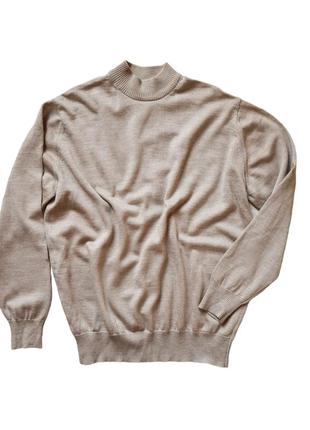 100% шерсть вовна. базовый свитер джемпер  бежевого цвета6 фото
