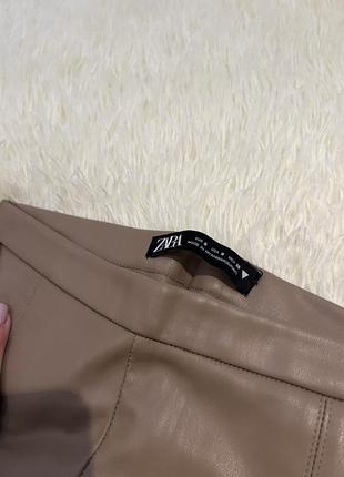 Кожаные брюки zara2 фото