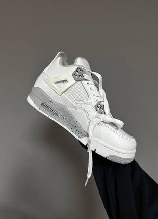 Зимние кроссовки nike air jordan retro 4 «&nbsp;cement&nbsp;» fur4 фото