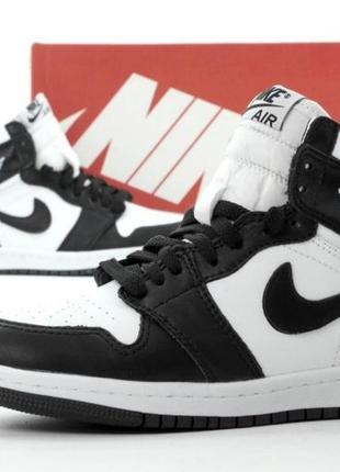 Зимние мужские кроссовки nike air jordan 1 winter black white (мех) 40-41-42-43-44-45