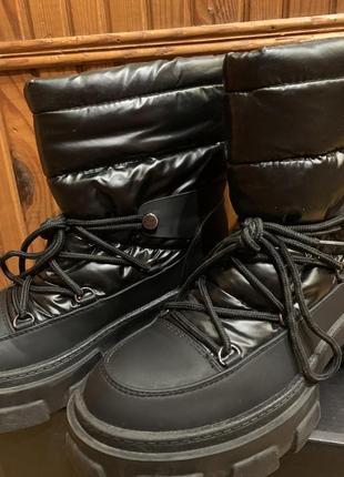 Ботинки демісезон, осінь/зима, чорні дутіки, сноубутси3 фото