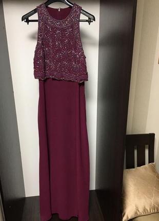 Вечернее выпускное платье asos с бисером и пайетками3 фото