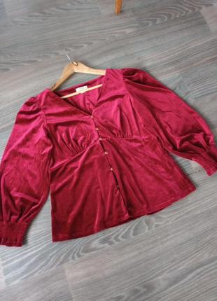 Винтажная велюровая кофта блуза с оригинальными пуговицами винтажная велюровая кофта блуза с оригинальными пуговицами7 фото