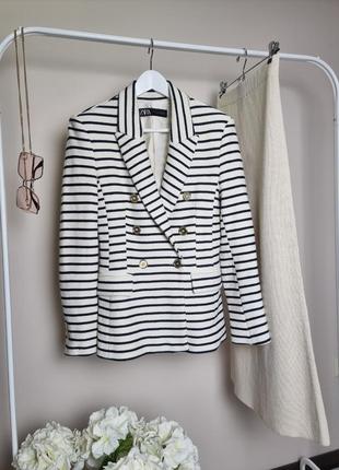 Пиджак в полоску zara4 фото