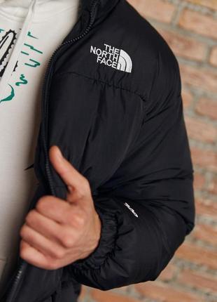 Куртка пуховик the north face 700 черный турция лого вышивка до -25*с, мужская зимняя куртка тнф5 фото