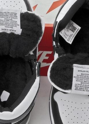 Зимние женские кроссовки nike air jordan 1 winter black white (мех) 36-37-38-39-40-4110 фото