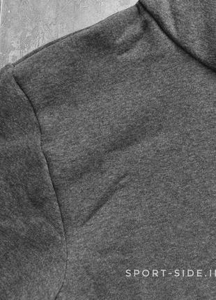 Теплый мужской спортивный костюм asics (асикс) темно серый , толстовка маленькая эмблема штаны худи кенгуру2 фото