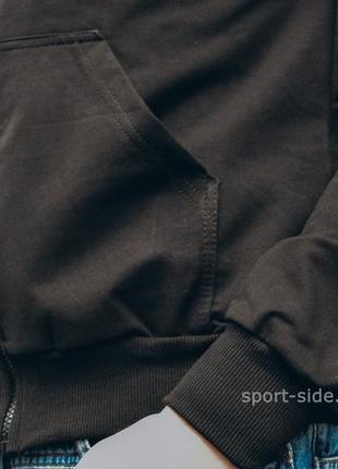Мужская толстовка adidas (адидас) черная с замком, олимпийка (мастерка)2 фото