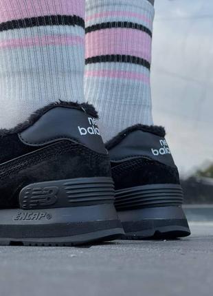 Зимние женские кроссовки new balance 574 black (мех) 36-37-38-39-402 фото