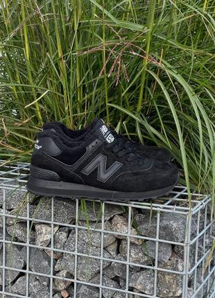 Зимние женские кроссовки new balance 574 black (мех) 36-37-38-39-406 фото