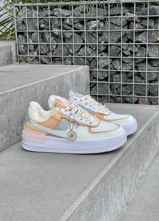 Зимние женские кроссовки nike air force 1 shadow spruce aura fur (мех) 36-37-38-39-40