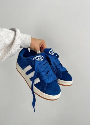 Adidas campus 00s semi lucid blue cloud white кроссовки женские замшевые 36-41