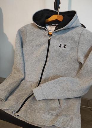 Сіра зіп кофта серая кофта с капюшоном от under armour 2