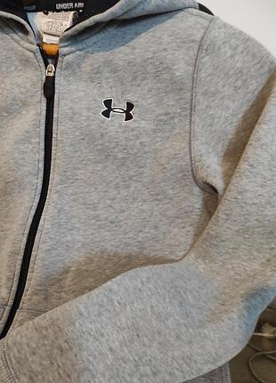 Сіра зіп кофта серая кофта с капюшоном от under armour 3