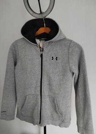 Сіра зіп кофта серая кофта с капюшоном от under armour 8