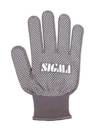 Рукавички трикотажні з точковим пвх покриттям р8 мікроточка (сірі) кратно 12 парам sigma (9442911)