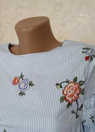 Блузка, квітковий принт, вишиванка3 фото