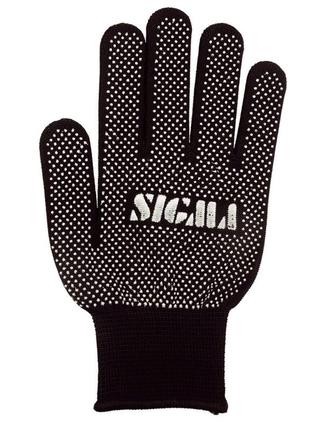 Перчатки трикотажные с точечным пвх покрытием р8 микроточка (чёрные) кратно 12 парам sigma (9442941)