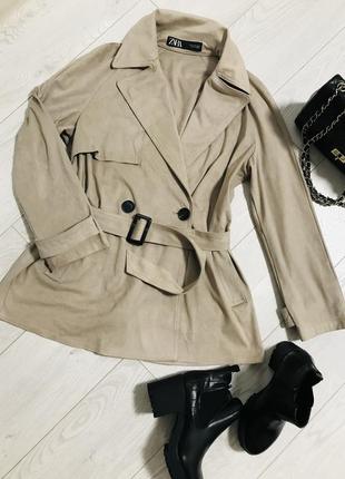 Жіноча куртка-жакет zara з пояском в розмірі s-m