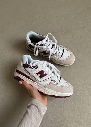 Кроссовки new balance 550 burgundy