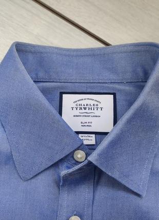 Качественная рубашка рубашка голубая светло-синяя под запонки non iron 16 1/57 фото