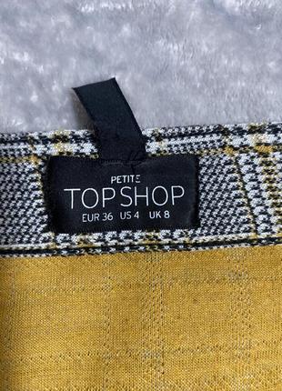 Трендовая стильная юбка в клетку topshop petite6 фото