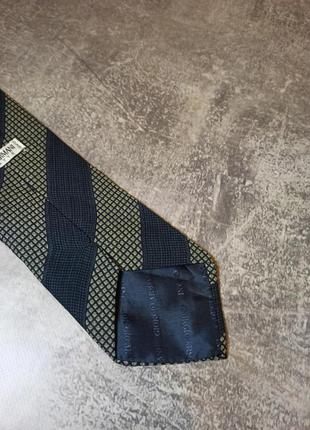 Галстук краватка giorgio armani cravatte в смужку шовковий шовк made in italy5 фото