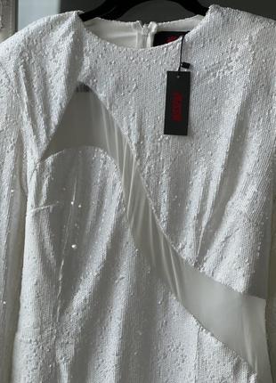 Белое платье в пайетки misspap5 фото