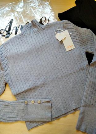 Кроп-топ новий ( сірий , чорний колір) світшот кофта укорочена , розмір s/m , гольф светр