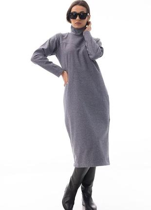 Зимова сукня трикотажна з розрізом 42-46 р.🈳🚼☣