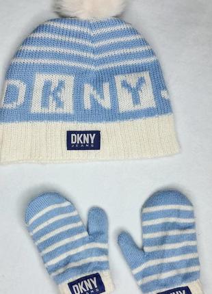 Dknyjeans - набор: брендовая шапочка с перчатками на мальчика, оригинал, 300грн+прорезыватель с охлаждением в 🎁 .1 фото