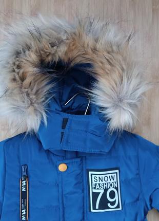 Новий зимовий комплект для хлопчика 12-18 м., теплі куртка з напівкомбінезоном8 фото