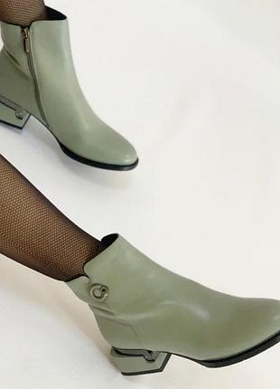 Шикарные ботиночки,олива,люкс турция, кожа.