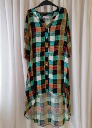Сукня сорочка штапель 100% натуральна легка тканина, різні розміри та забарвлення. заміри*** 2xl пог2 фото