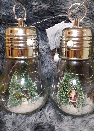 Світильник ночник велика лампа новорічний декор різдвяна декорація ялинка санта клаус сніговик10 фото