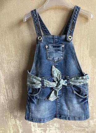 Сарафан джинсовый zara 12-18 мес