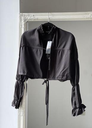 Черная блузка с завязками misspap5 фото