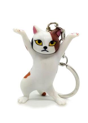 🐱🌸 милый брелок для ключей "белый котик с пятнами" кошка котенок2 фото
