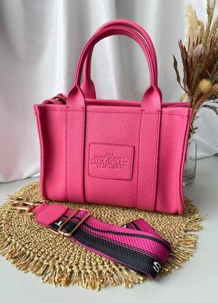 Женская сумочка marc jacobs, кожаная розовая шоппер через плечо женская сумка марк джейкобс