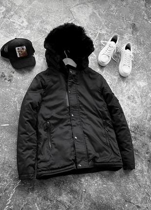 Черная мужская теплая зимняя куртка2 фото