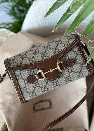 Женская маленькая сумка гуччи коричневая Маленькая сумочка gucci
