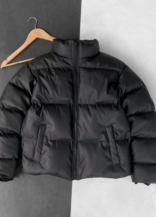 Черная мужская теплая оверсайз куртка пуховик2 фото