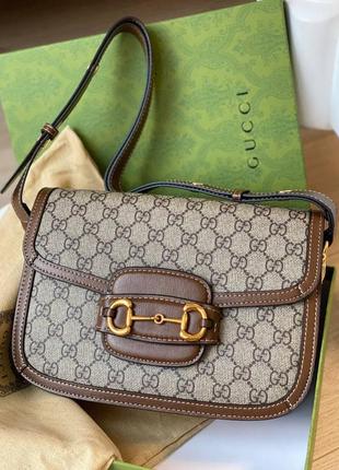 Сумка люкс коричневая гуччи сумка gucci horsebit 25cm / 110$