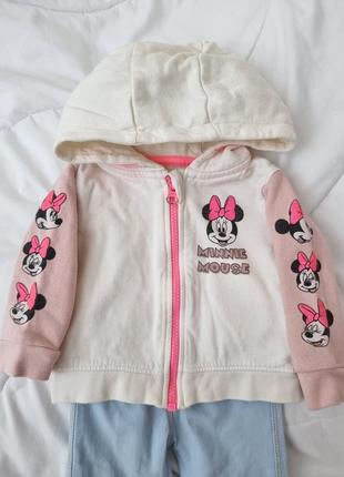 Набор комплект одежды на девочку 74см 6-9мес джинсы и кофточка minnie mouse2 фото