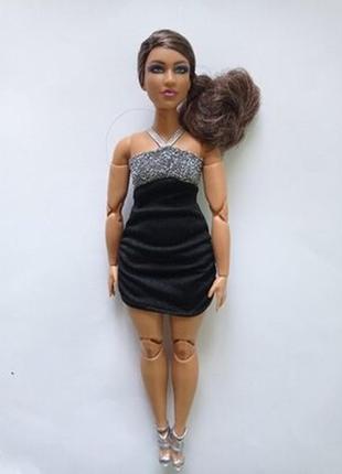 Кукла фрида пышка барби лукс 12 barbie looks #12 fryda curvy body brunette hair mattel.1 фото