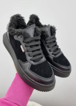 Зимові кеди р35-41 натуральна шкіра замша кросівки черевики