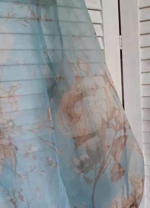 Шикарная, прозрачная блуза в цветочный принт с укороченными рукавами river island7 фото