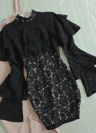 Чорна мереживна сукня1 фото